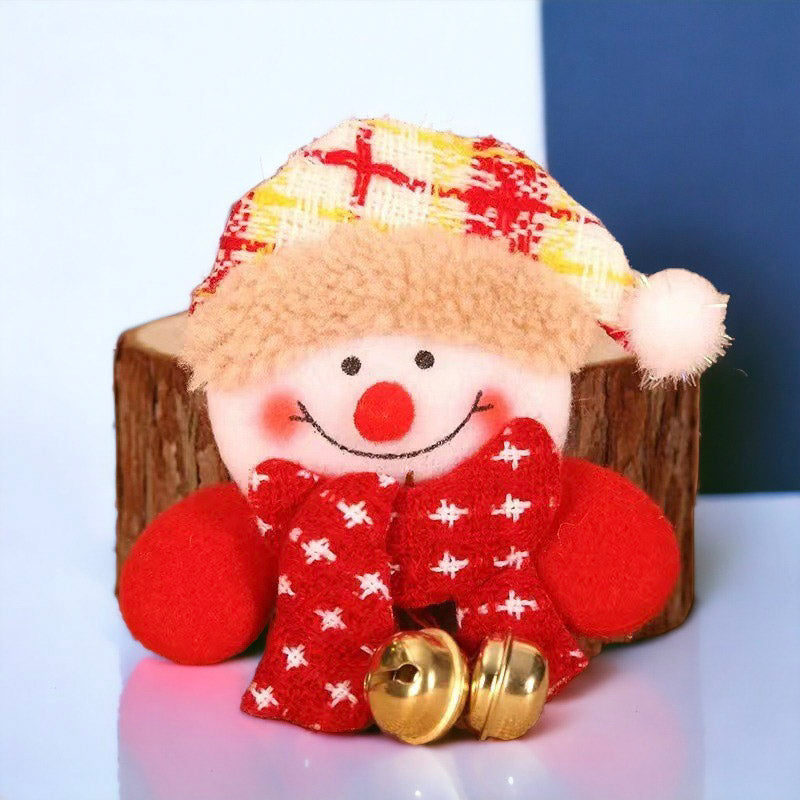 Christmas Pin Brooch with Hanging Fur Ball