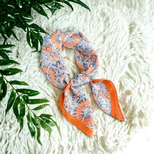 Daisy Printed Silk Square Scarf For Women