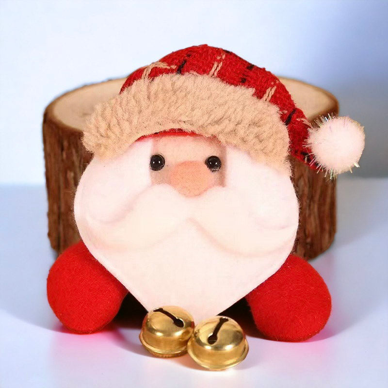 Christmas Pin Brooch with Hanging Fur Ball