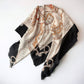Loose Bearded Large Square Shawl Silk Scarf
