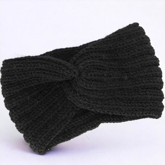 Autumn and Winter Women's Knitted Stretchable Knot Hairband