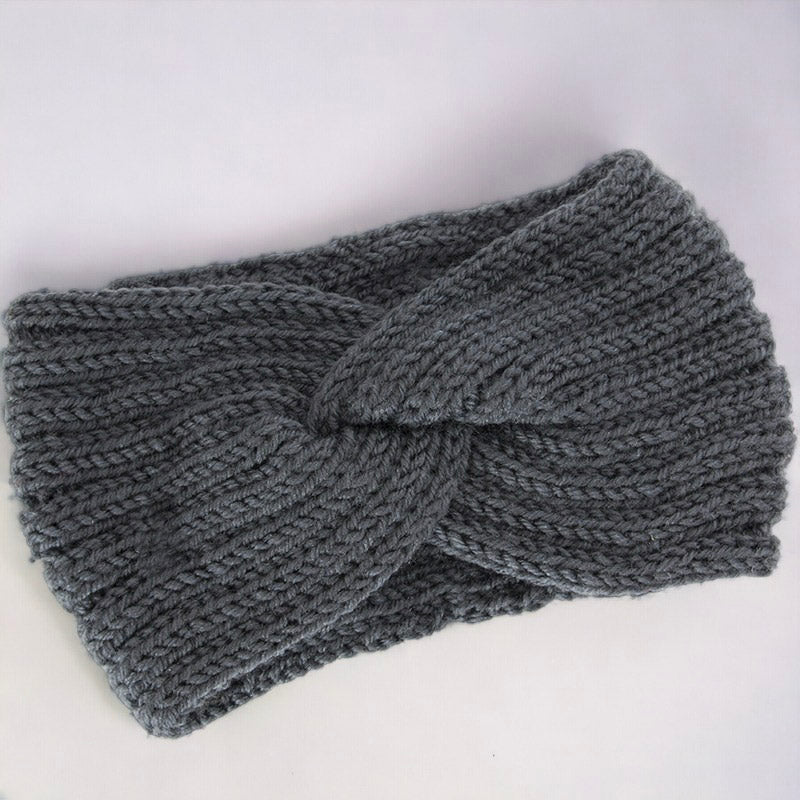 Autumn and Winter Women's Knitted Stretchable Knot Hairband