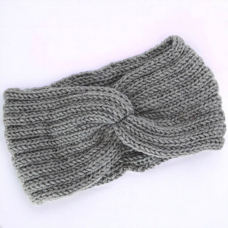 Autumn and Winter Women's Knitted Stretchable Knot Hairband