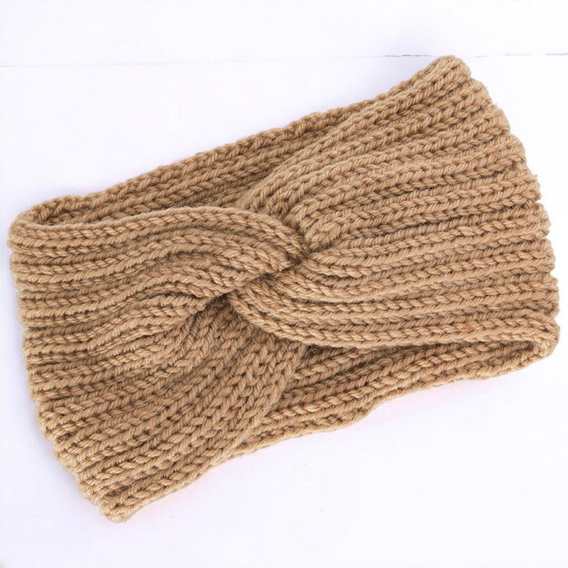 Autumn and Winter Women's Knitted Stretchable Knot Hairband