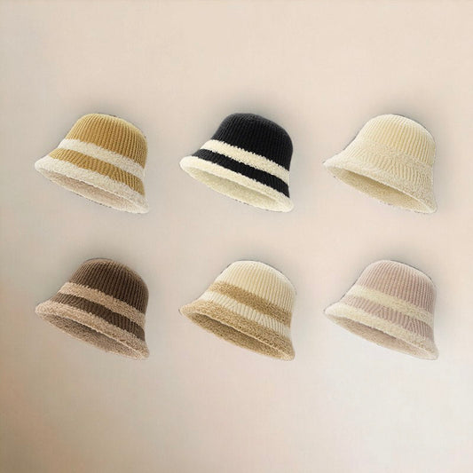 Plush Spliced Woolen Fisherman Hat For Women