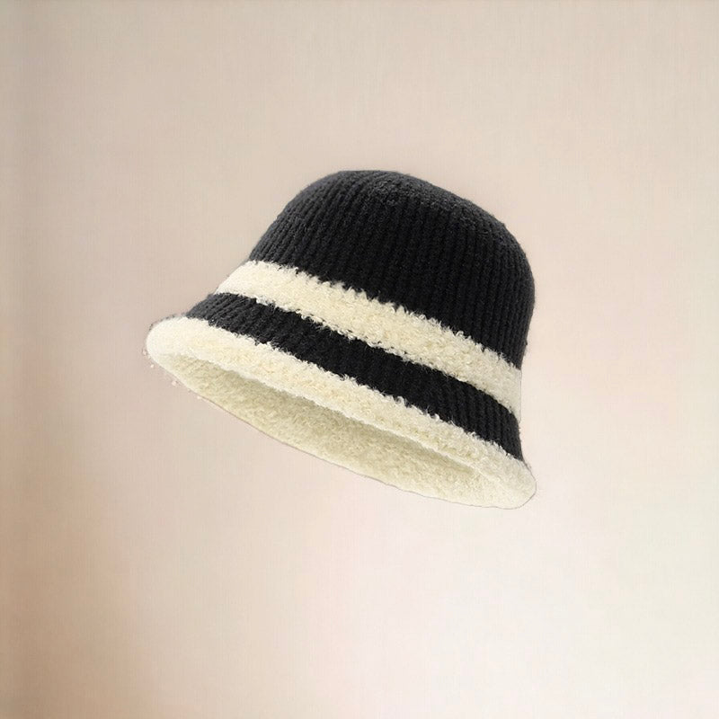 Plush Spliced Woolen Fisherman Hat For Women