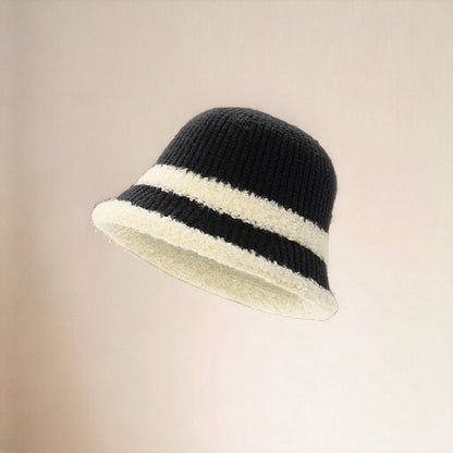 Plush Spliced Woolen Fisherman Hat For Women