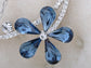 Swarovski Crystal Montana Blue Asymmetrical Solo Fragile Daisy Element Necklace