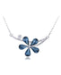 Swarovski Crystal Montana Blue Asymmetrical Solo Fragile Daisy Element Necklace