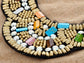 Tribal Woven Multicolored Beaded Bib Statement Necklace