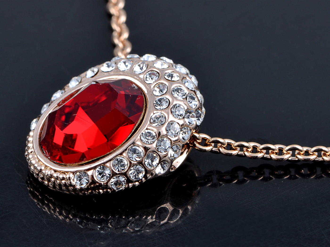 Swarovski Crystal Sapphire Gold Abstract Pendant Necklace