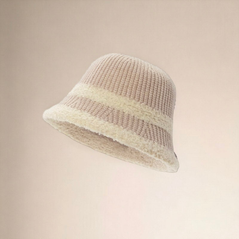 Plush Spliced Woolen Fisherman Hat For Women