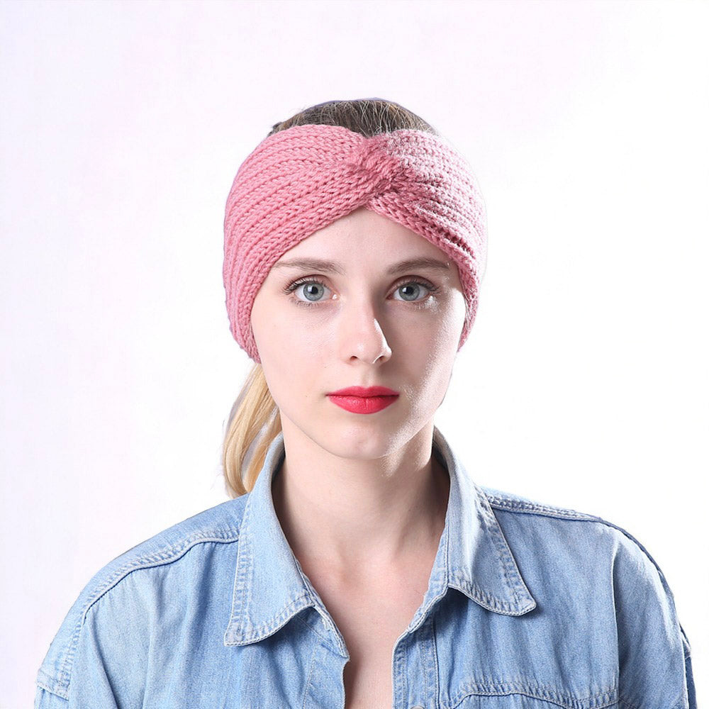 Autumn and Winter Women's Knitted Stretchable Knot Hairband