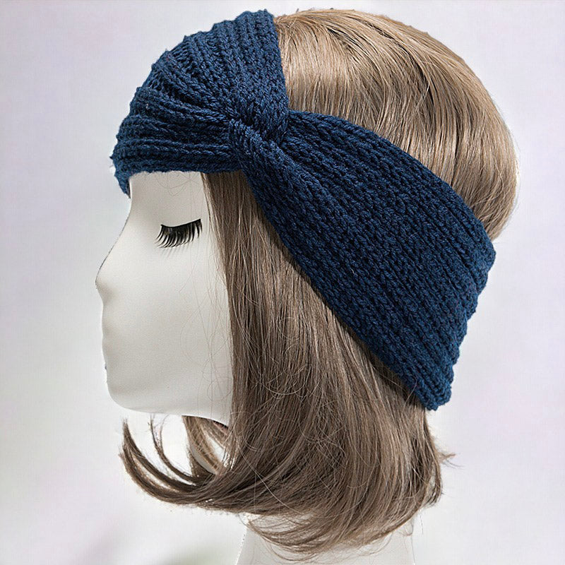 Autumn and Winter Women's Knitted Stretchable Knot Hairband