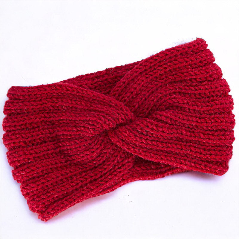 Autumn and Winter Women's Knitted Stretchable Knot Hairband