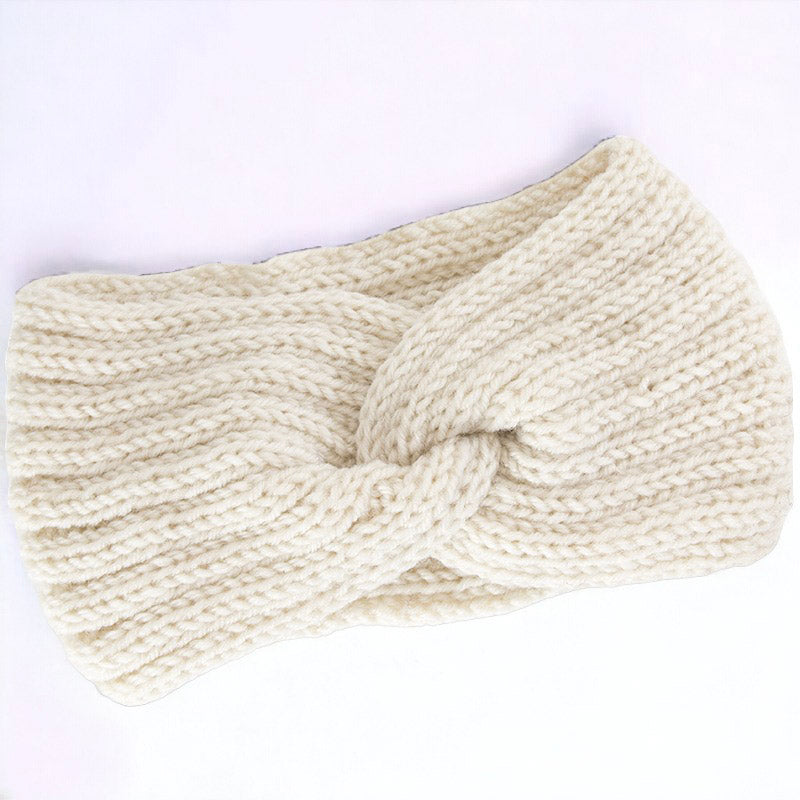 Autumn and Winter Women's Knitted Stretchable Knot Hairband