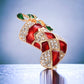 Holiday Wreath Stocking and Bell Christmas Brooch