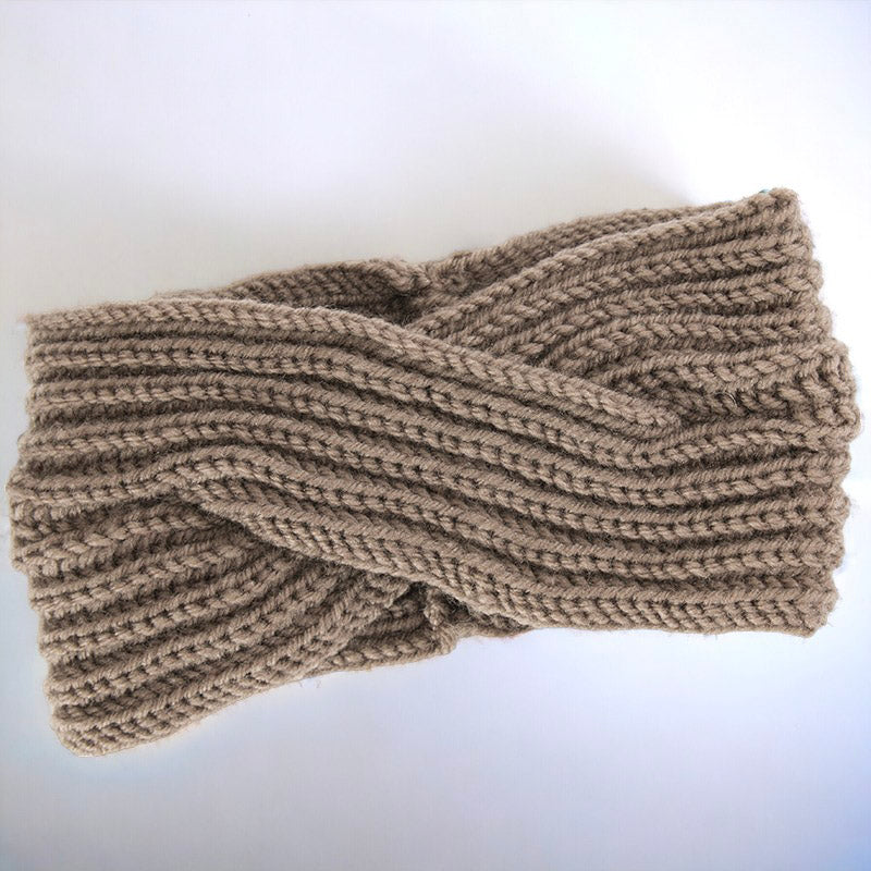 Autumn and Winter Women's Knitted Stretchable Crisscross Hairband