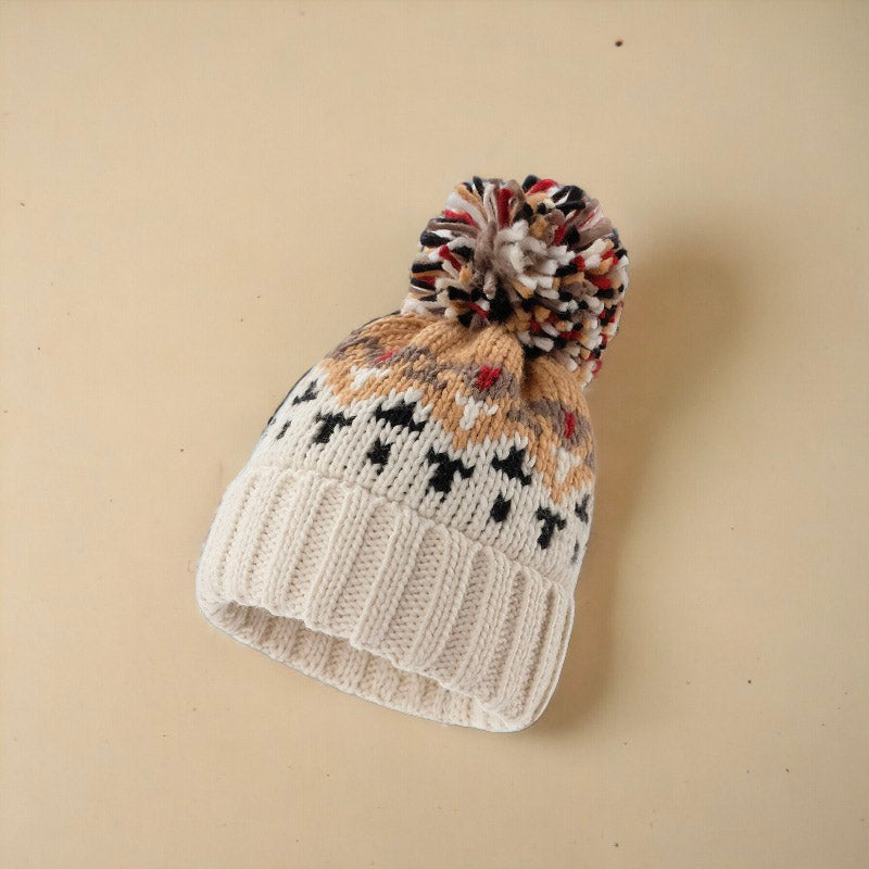 Versatile Warm Knitted Fur Ball Woolen Hat For Women