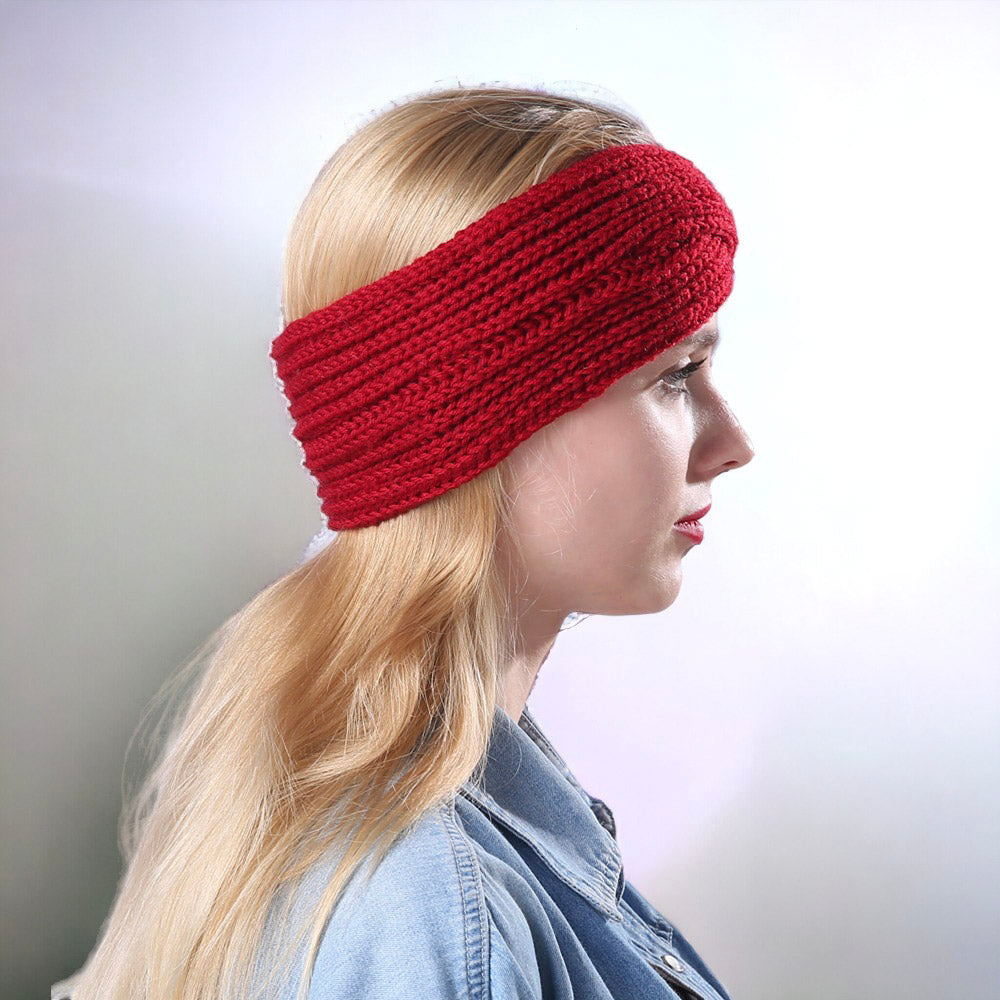 Autumn and Winter Women's Knitted Stretchable Crisscross Hairband