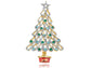 Multicolor Green Holiday Christmas Tree Star Brooch Pin