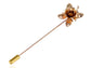 Copper Brown Flower Rose Leaves Single Pin Brooch