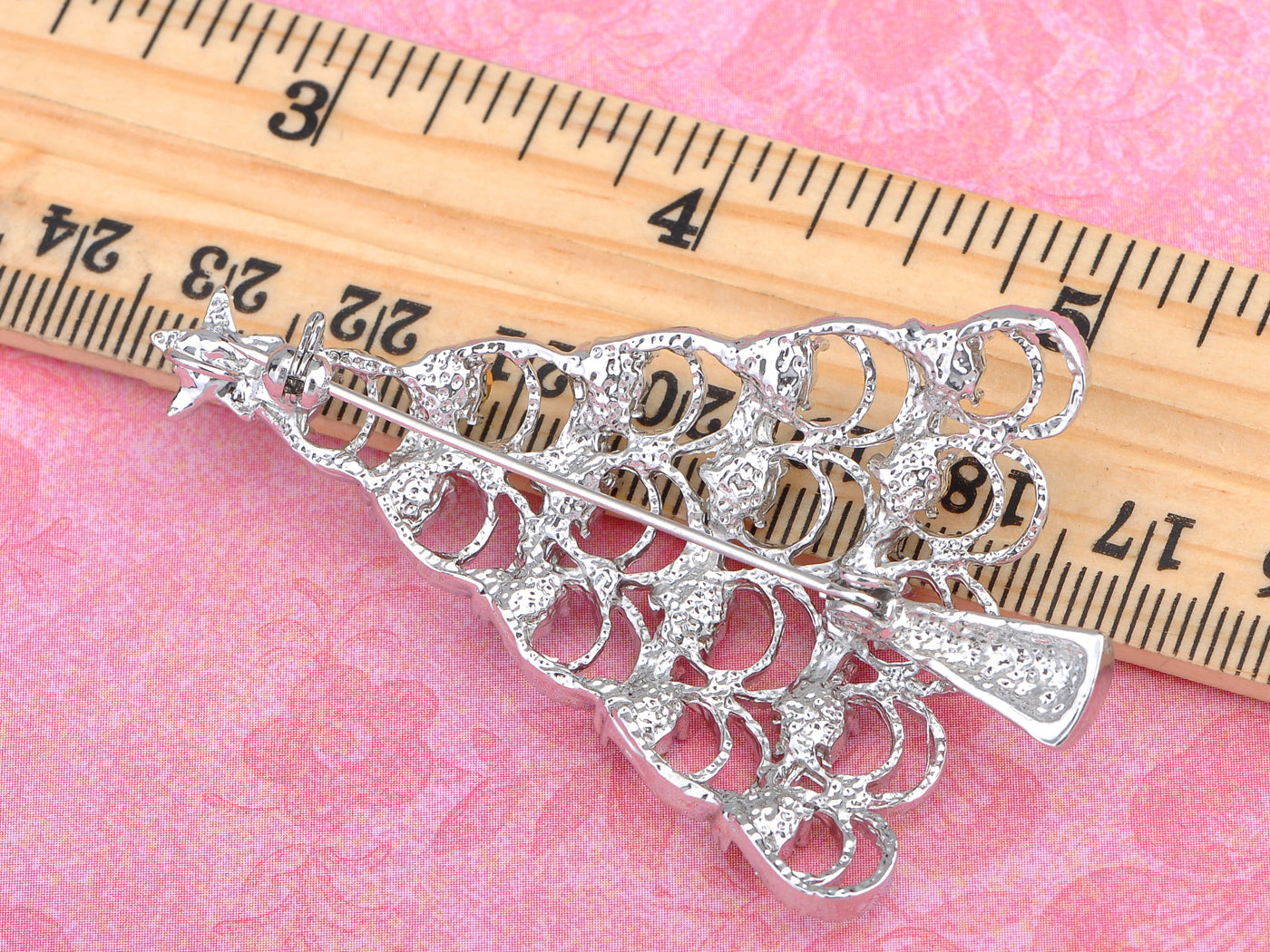 Multi Colored Holiday Christmas Tree Jewel Pin Brooch