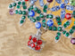Multi Colored Holiday Christmas Tree Jewel Pin Brooch