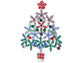 Multi Colored Holiday Christmas Tree Jewel Pin Brooch