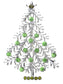 Multicolor Green Holiday Christmas Tree Star Brooch Pin