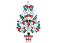 Multicolor Green Holiday Christmas Tree Star Brooch Pin