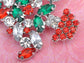 Multi Colored Holiday Christmas Tree Jewel Pin Brooch