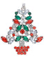 Multi Colored Holiday Christmas Tree Jewel Pin Brooch