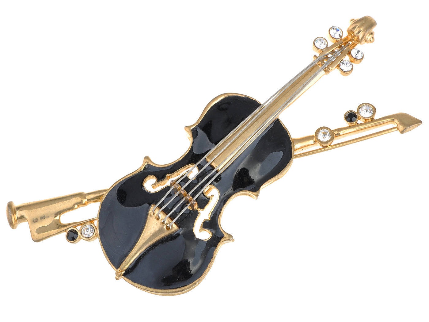 Violin Brooch Pin Enamel Bow Cello Fiddle Music Instrument