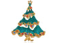 Multicolor Green Holiday Christmas Tree Star Brooch Pin