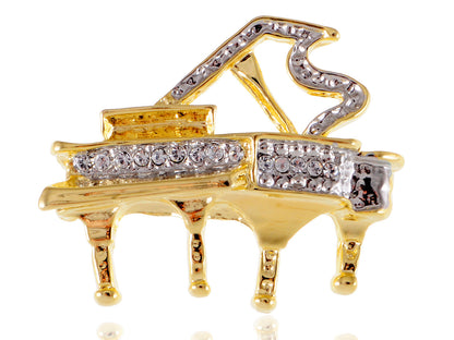 Grand Piano Enamel Brooch Pin
