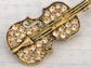 Violin Brooch Pin Enamel Bow Cello Fiddle Music Instrument