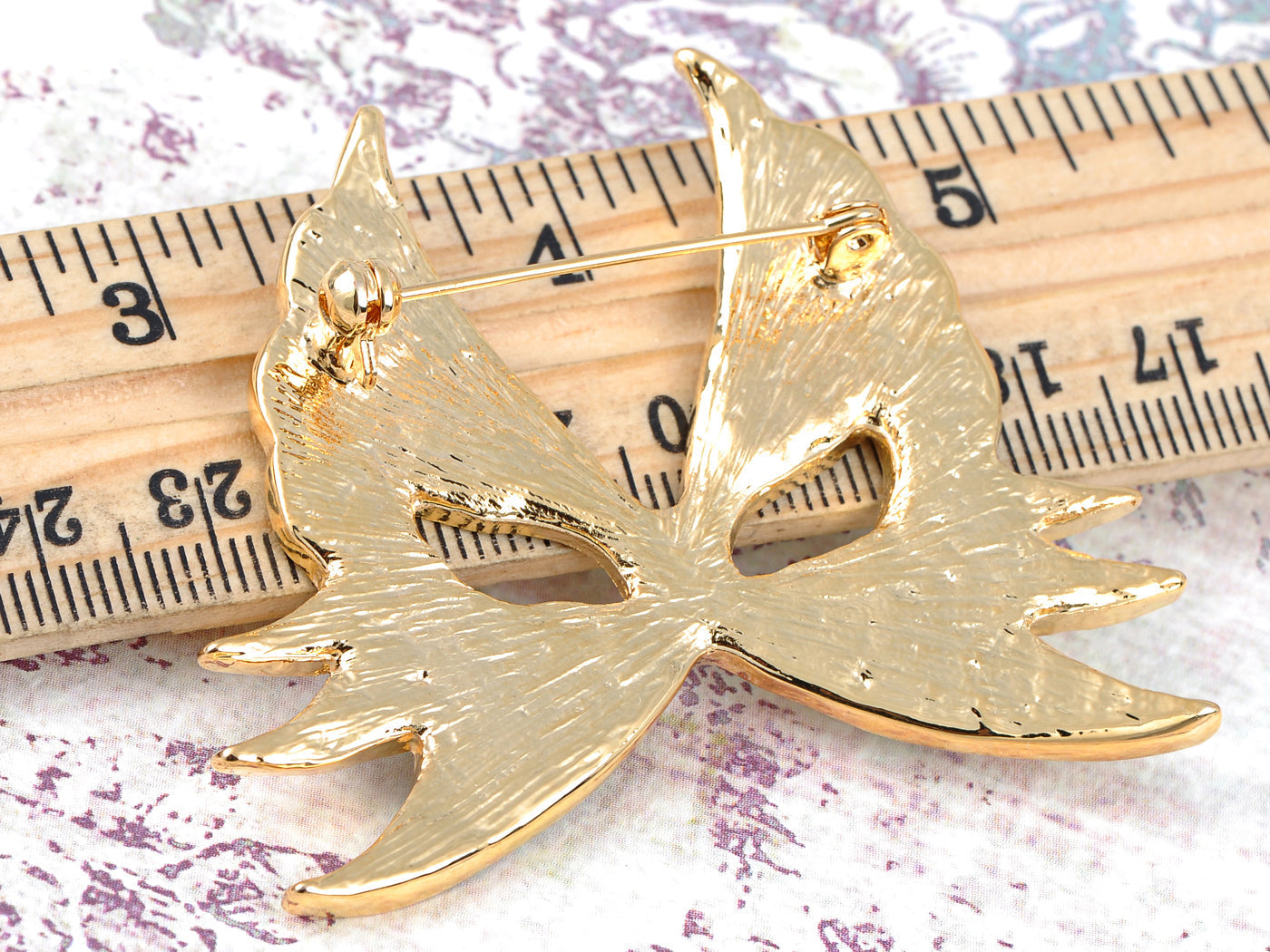 Green Purple Masquerade Ball Butterfly Brooch Pin