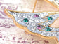 Green Purple Masquerade Ball Butterfly Brooch Pin