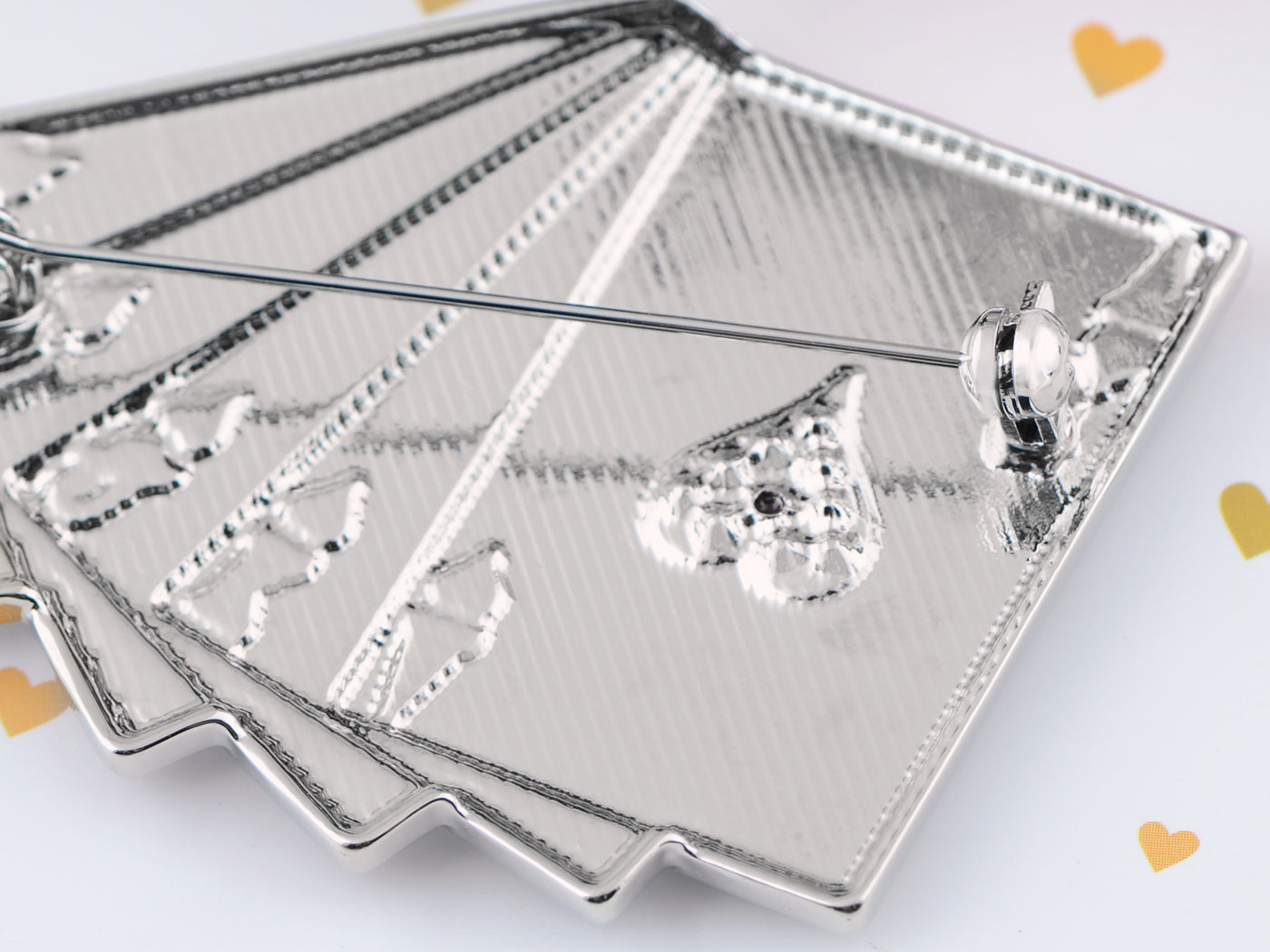 Royal Flush Poker Playing Hand Cards Brooch Pin