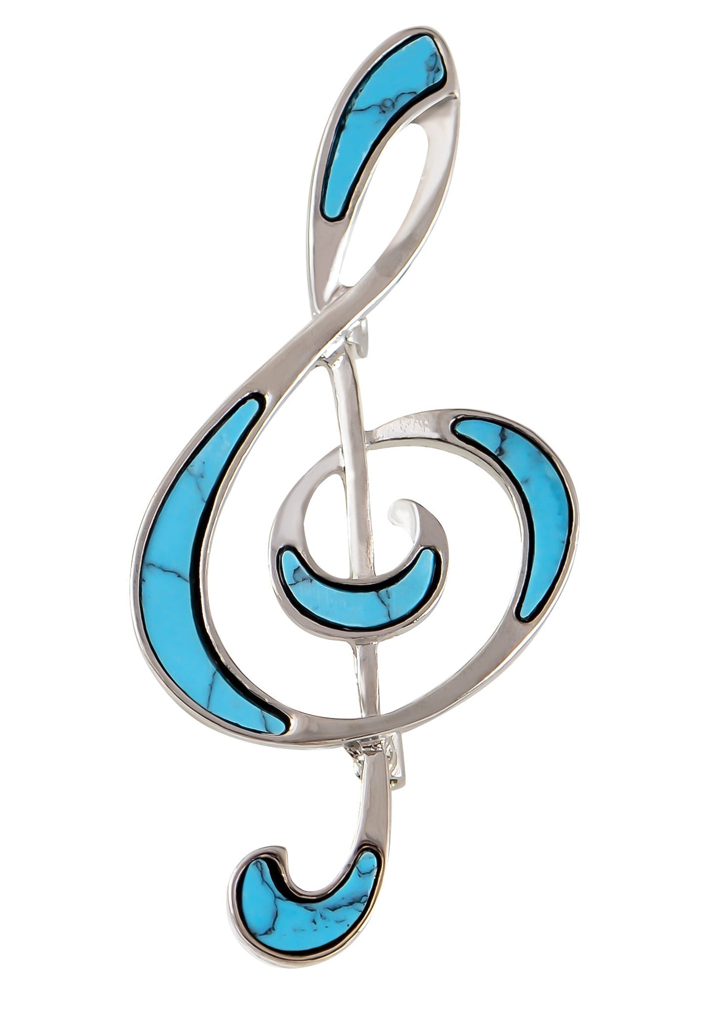 Silver Tone Abalone Shell Music Note Brooch Pin & Pendant Simple Accessories Gifts for Party Banquet New Year's