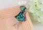 Silver Tone Abalone Shell Elegant Lady Women Dancer Brooch Pin for Wedding Birthday Party