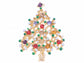 Multicolor Green Holiday Christmas Tree Star Brooch Pin