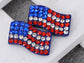 Patriotic USA American Flag 4th Of July Red White And Blue Stud Earrings