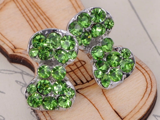 Peridot Emerald Green Fun Fat Cocktail Bow Tie Stud Earrings