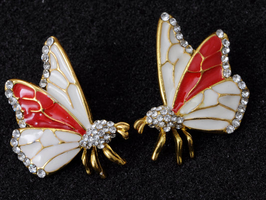 Hand Painted Butterfly Insect Element Earrings