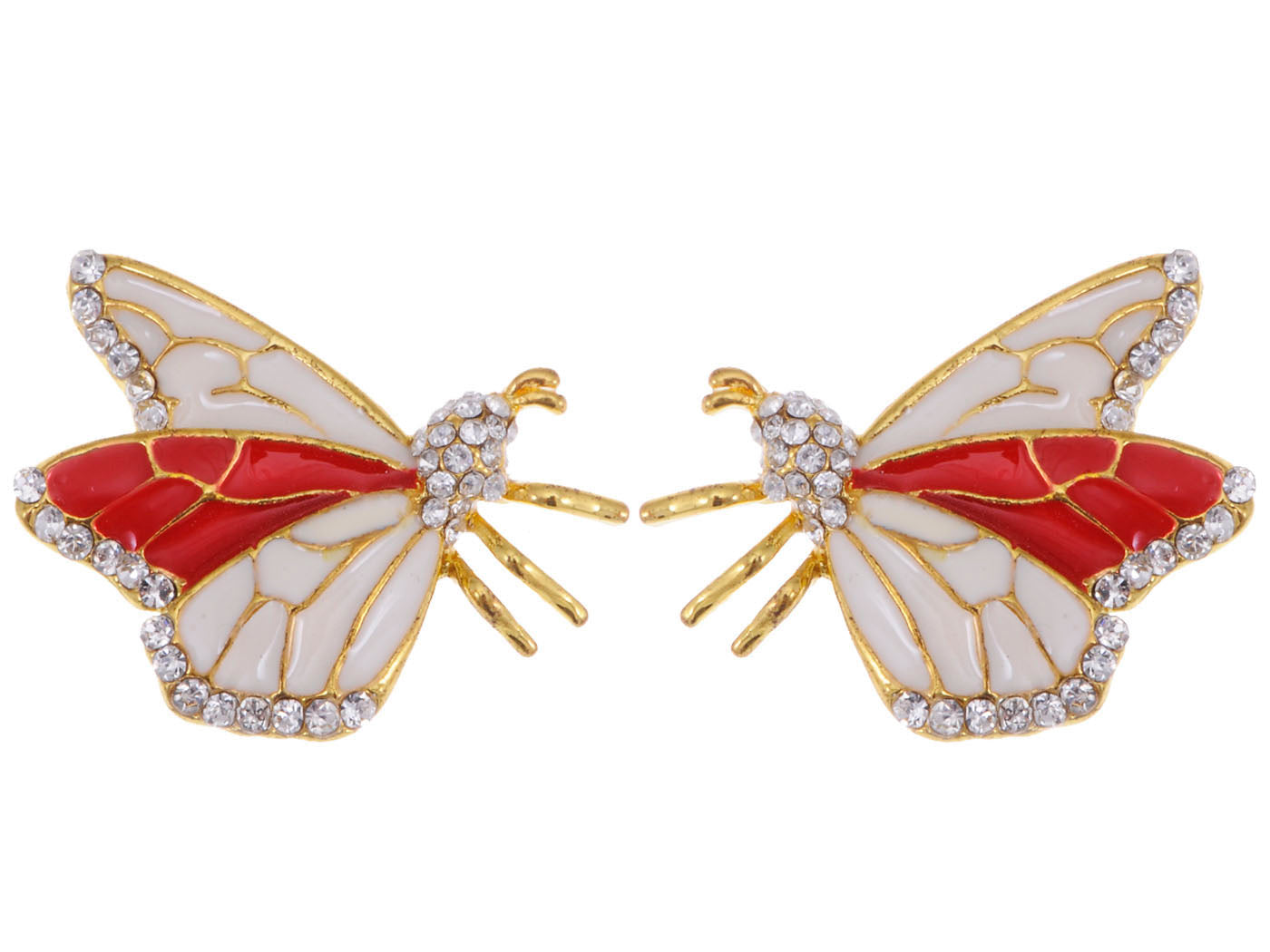 Hand Painted Butterfly Insect Element Earrings