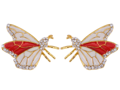 Hand Painted Butterfly Insect Element Earrings