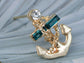 Blue Nautical Anchor Stud Earrings