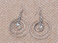 Silver Square Dangle Earrings Wedding Bridal